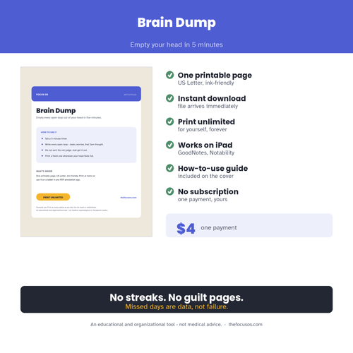 Brain Dump - what you get