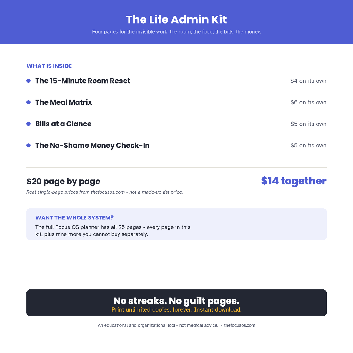 The Life Admin Kit - what is inside