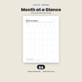 Month at a Glance printable planner page
