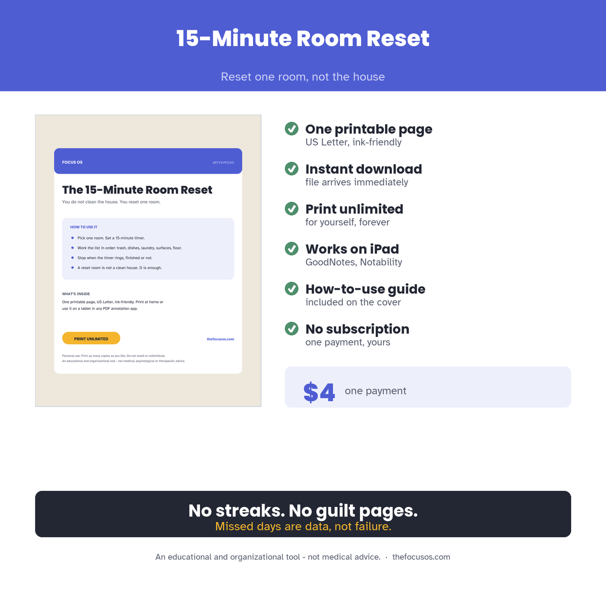 The 15-Minute Room Reset - what you get