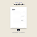 Time Blocks printable planner page